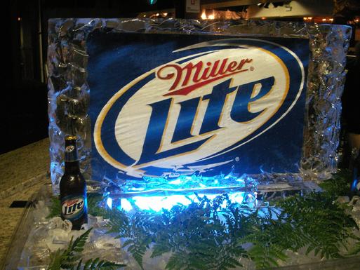 Miller Lite logo world class ice sculpture.com